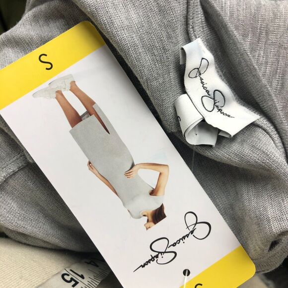 NWT Jessica Simpson Women's Midi T Shirt Dress Heather Gray Short Sleeve Small - Picture 5 of 6